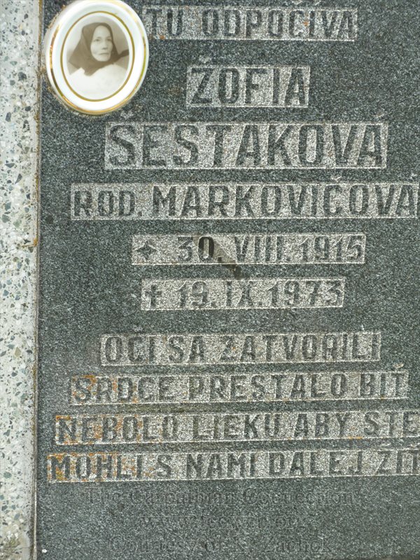 Zofia Sestakova (Markovicova)